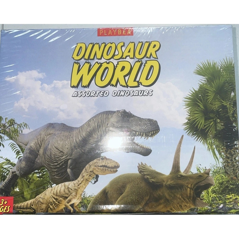 Dinosaur World Realistic 9 Dinosaurs Figures with Trees and Playmat 31"x25"